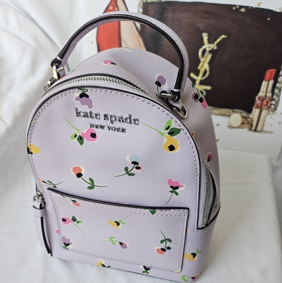 Kate Spade Lilac 3-way purse/backpack NWOT - Picture 3 of 16